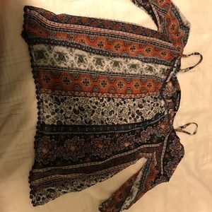Printed off the shoulder top